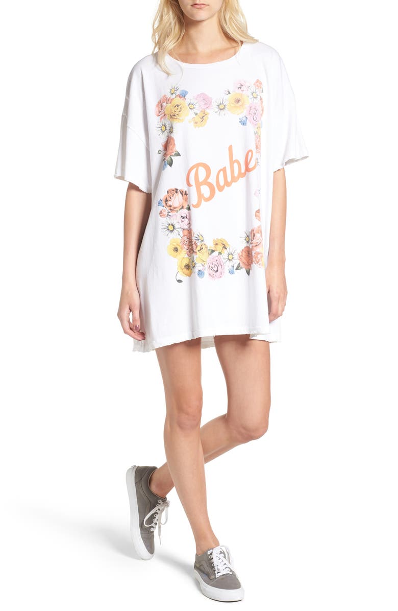 Wildfox Babe T-Shirt Dress, Main, color, 