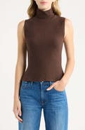 Reformation Colbie Turtleneck Sleeveless Knit Top