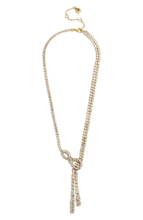 Ida Bow Crystal Lariat Necklace
