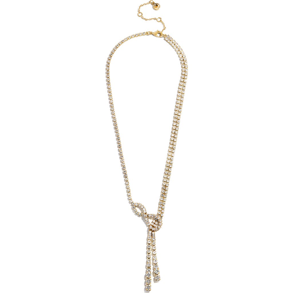 Baublebar Ida Bow Crystal Lariat Necklace In Gold