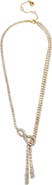 BaubleBar Ida Bow Crystal Lariat Necklace