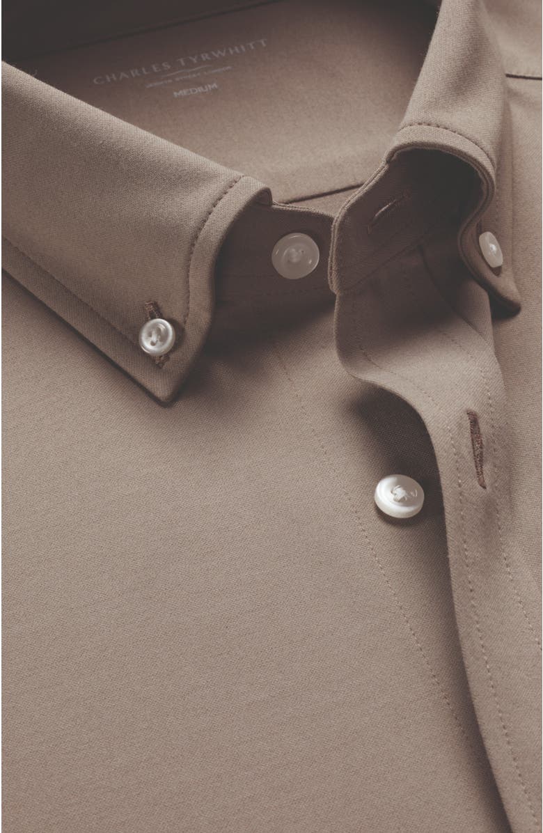 Charles Tyrwhitt 4 Way Stretch Jersey Shirt, Alternate, color, Mocha
