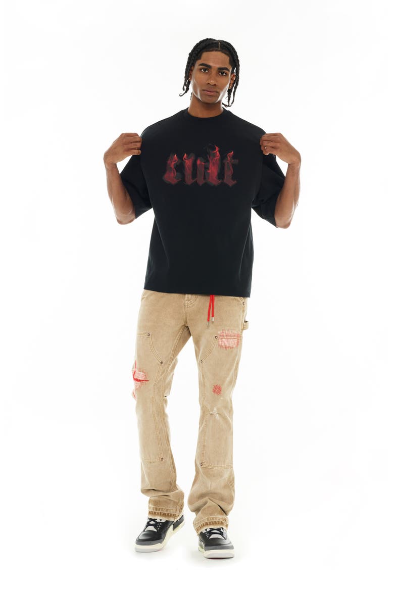 Fire Oversize Graphic T-Shirt, Alternate, color, BLACK