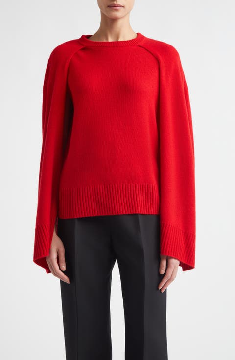 Cashmere Crewneck Cape Sweater