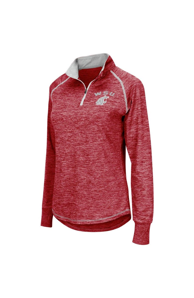 COLOSSEUM Women's Colosseum Crimson Washington State Cougars Bikram Lightweight Fitted Quarter-Zip Long Sleeve Top, Alternate, color, 