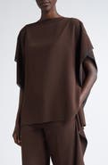 Jason Wu Collection Organza Trim Asymmetric Crepe Top
