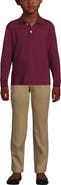 Lands' End School Uniform Kids Long Sleeve Interlock Polo Shirt
