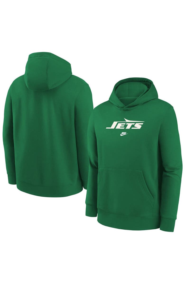 Nike Youth Nike Kelly Green New York Jets Rewind Club Fleece Pullover Hoodie, Main, color, Kelly Green