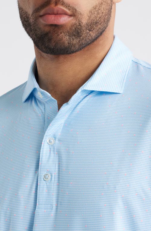 Johnnie-o Tundra Microprint Featherweight Performance Polo In Blue