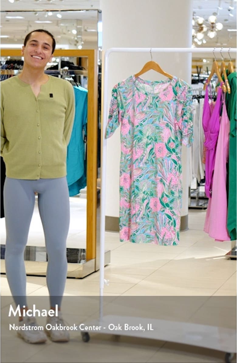 Women's Belden Floral Cotton T-Shirt Dress, sales video thumbnail