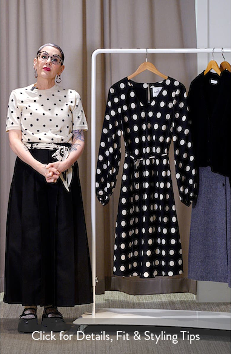 Dot Long Sleeve Midi Dress, sales video thumbnail