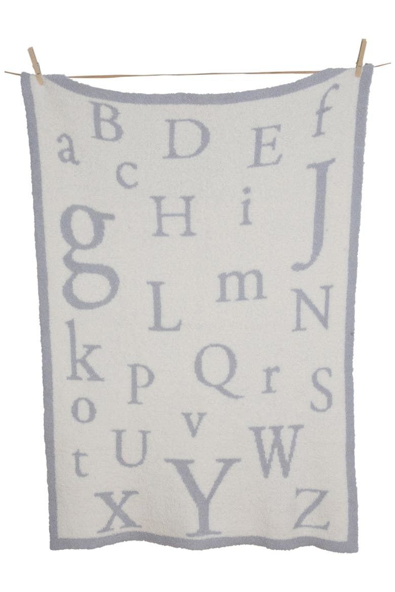 'CozyChic® ABC' Blanket, Main, color, OCEAN / CREAM