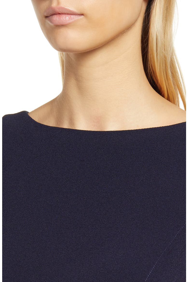 Bateau Neck Fit & Flare Dress, Alternate, color, NAVY