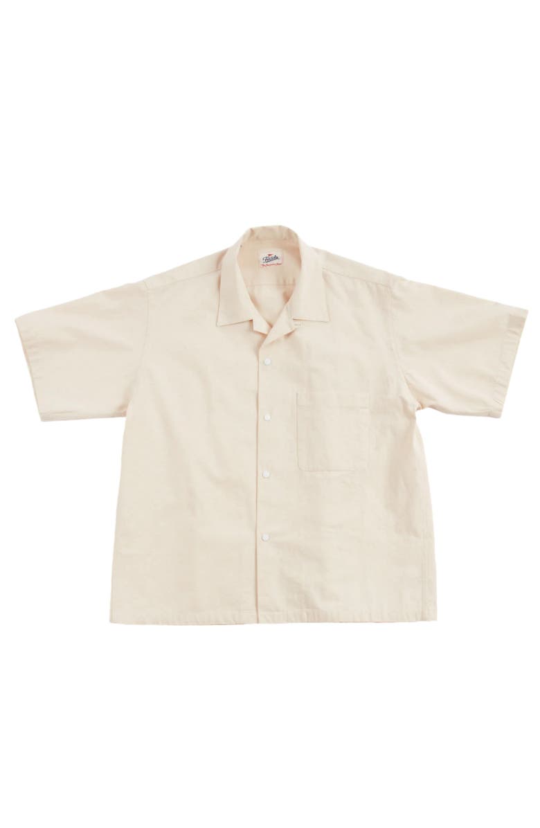 Fortela Bowling Inspired Short Sleeve Shirt, Main, color, Ecru