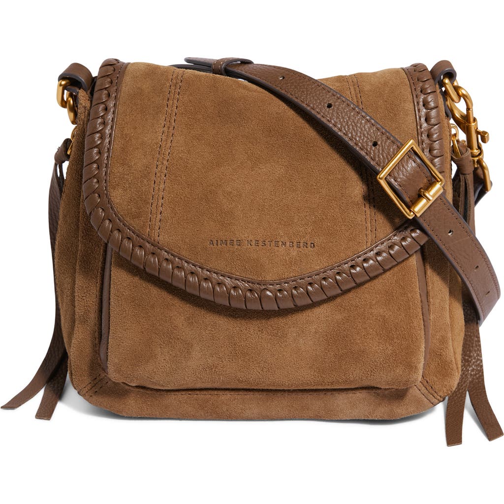 Aimee Kestenberg Mini All For Love Convertible Leather Crossbody Bag In Coffee Suede
