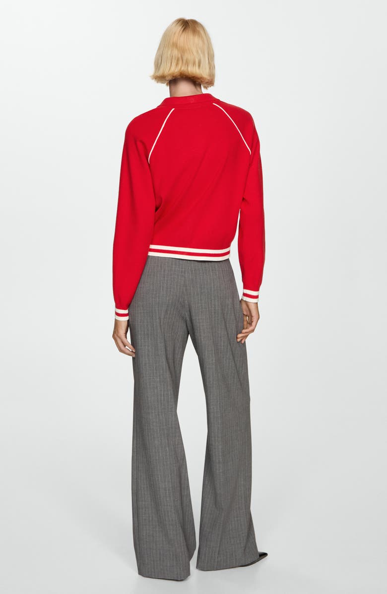 MANGO Varsity Stripe Trim Polo Sweater, Alternate, color,