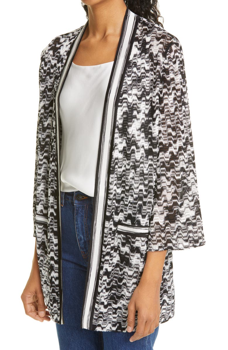 Missoni Contrast Trim Long Cardigan, Alternate, color, 