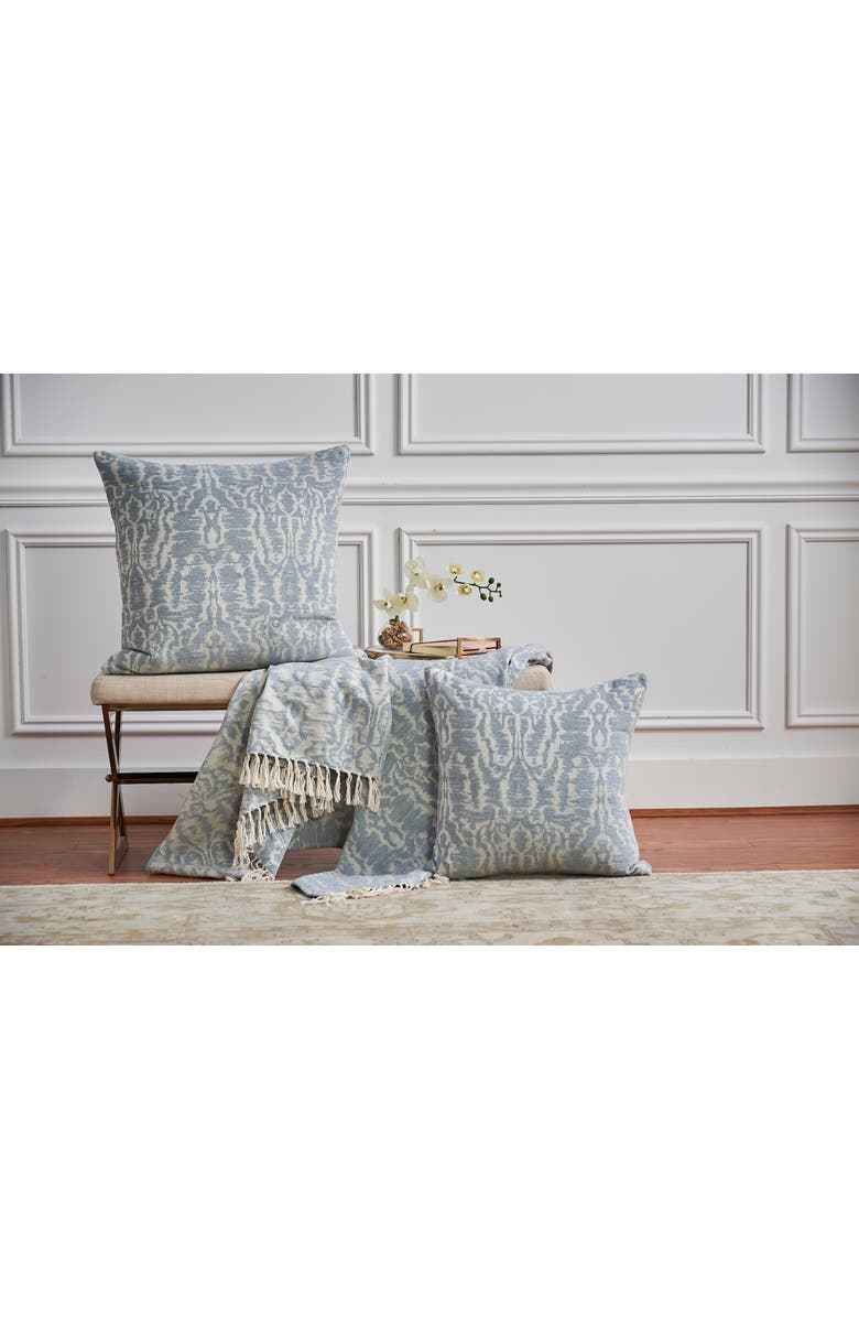 ELISABETH YORK Noelle Fog 50" x 70" Fringe Throw Blanket, Alternate, color, Blue