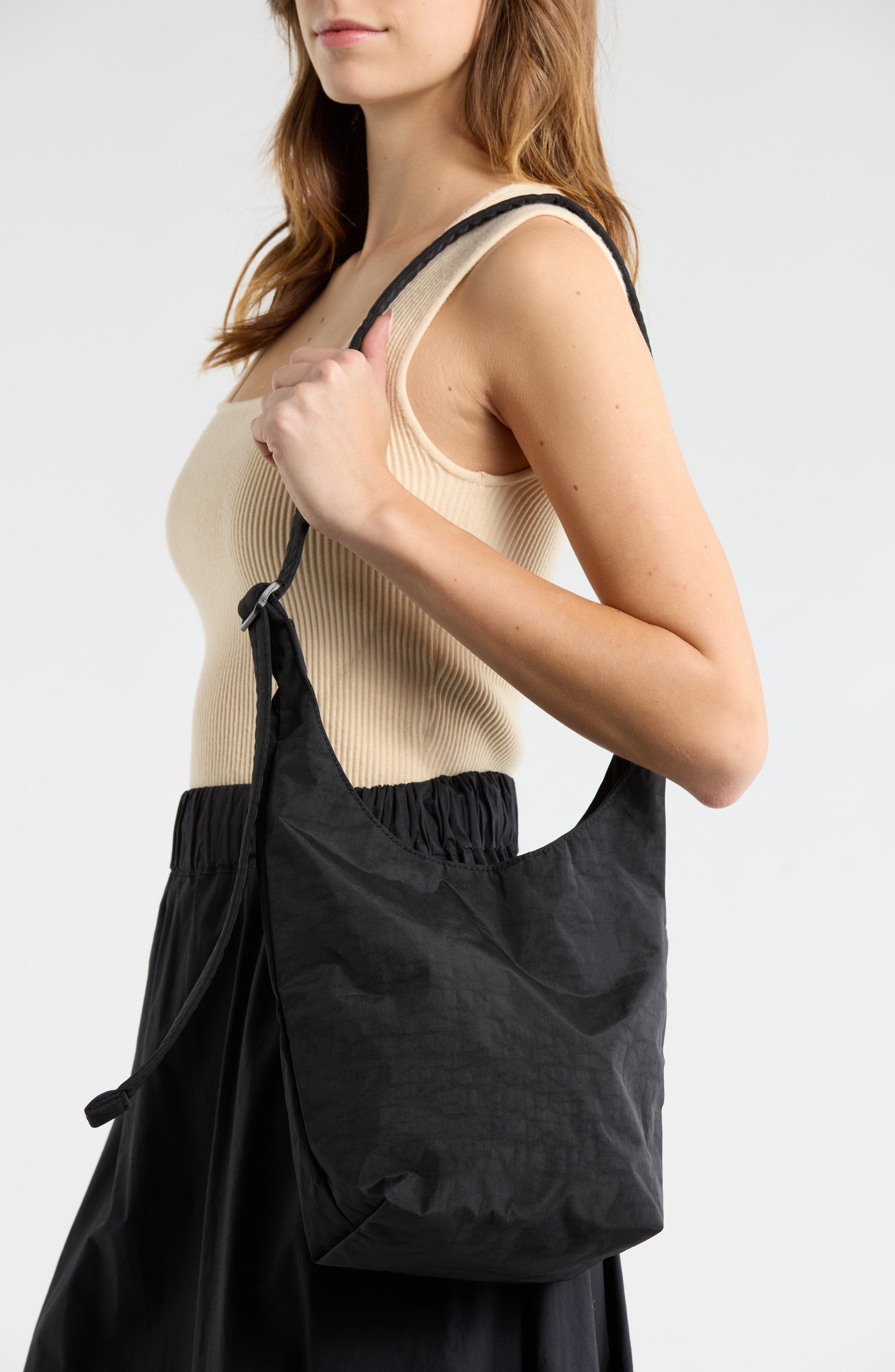 Baggu Small Nylon Sling Bag, Alternate, color, Black