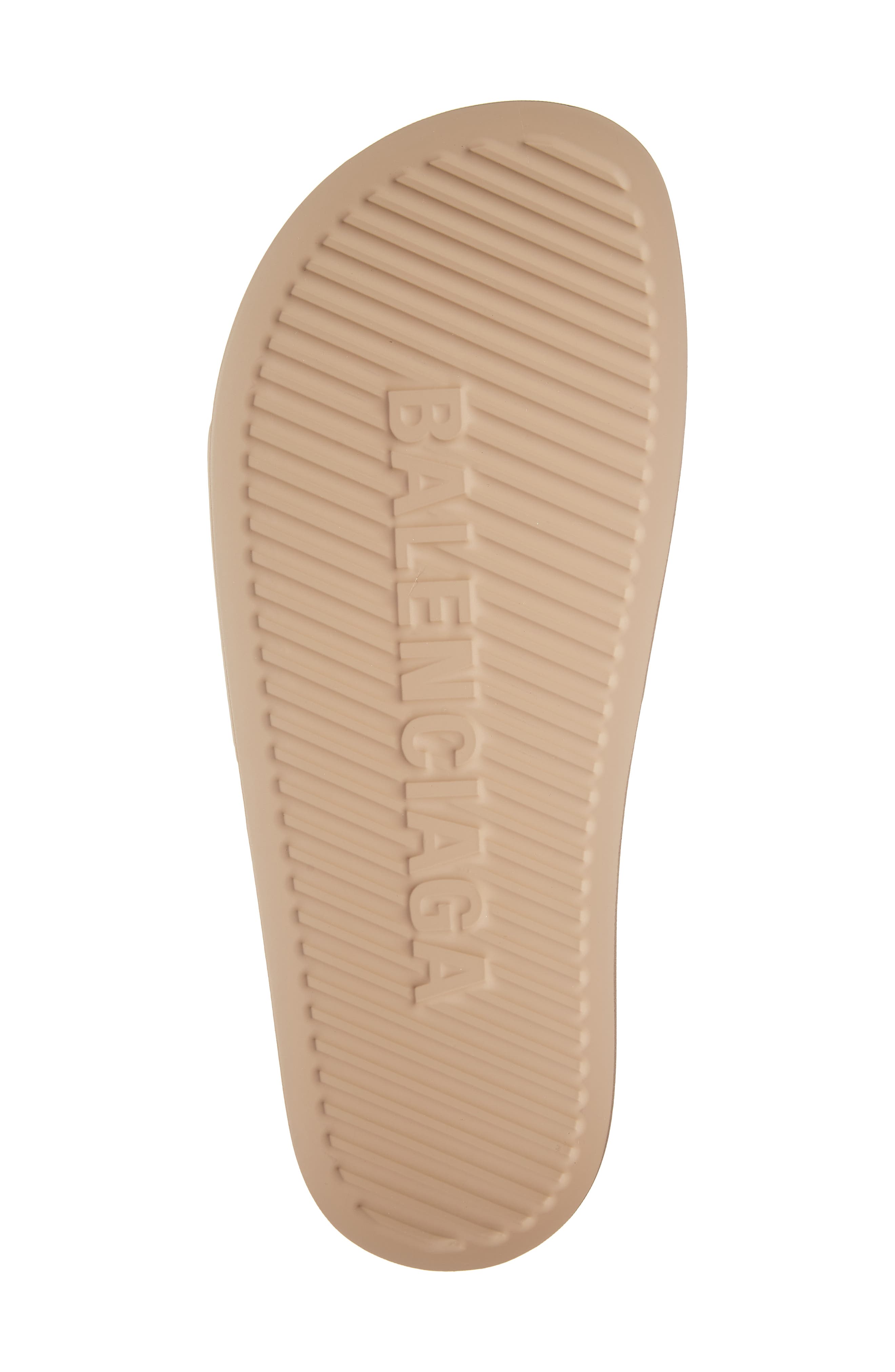 Balenciaga Logo Sport Slide, Alternate, color, Beige/ Black