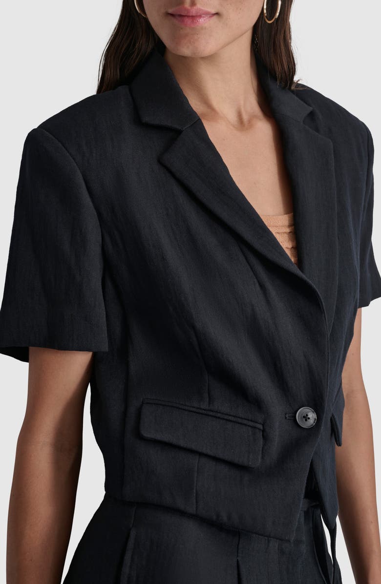 DKNY Short Sleeve Crop Blazer, Alternate, color, 