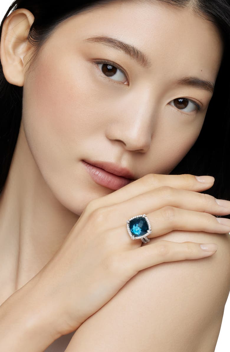 David Yurman Châtelaine Large Pavé Bezel Ring with Diamonds, Alternate, color, 