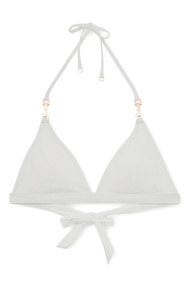 Riah Triangle Bikini Top, Alternate, color, WHITE