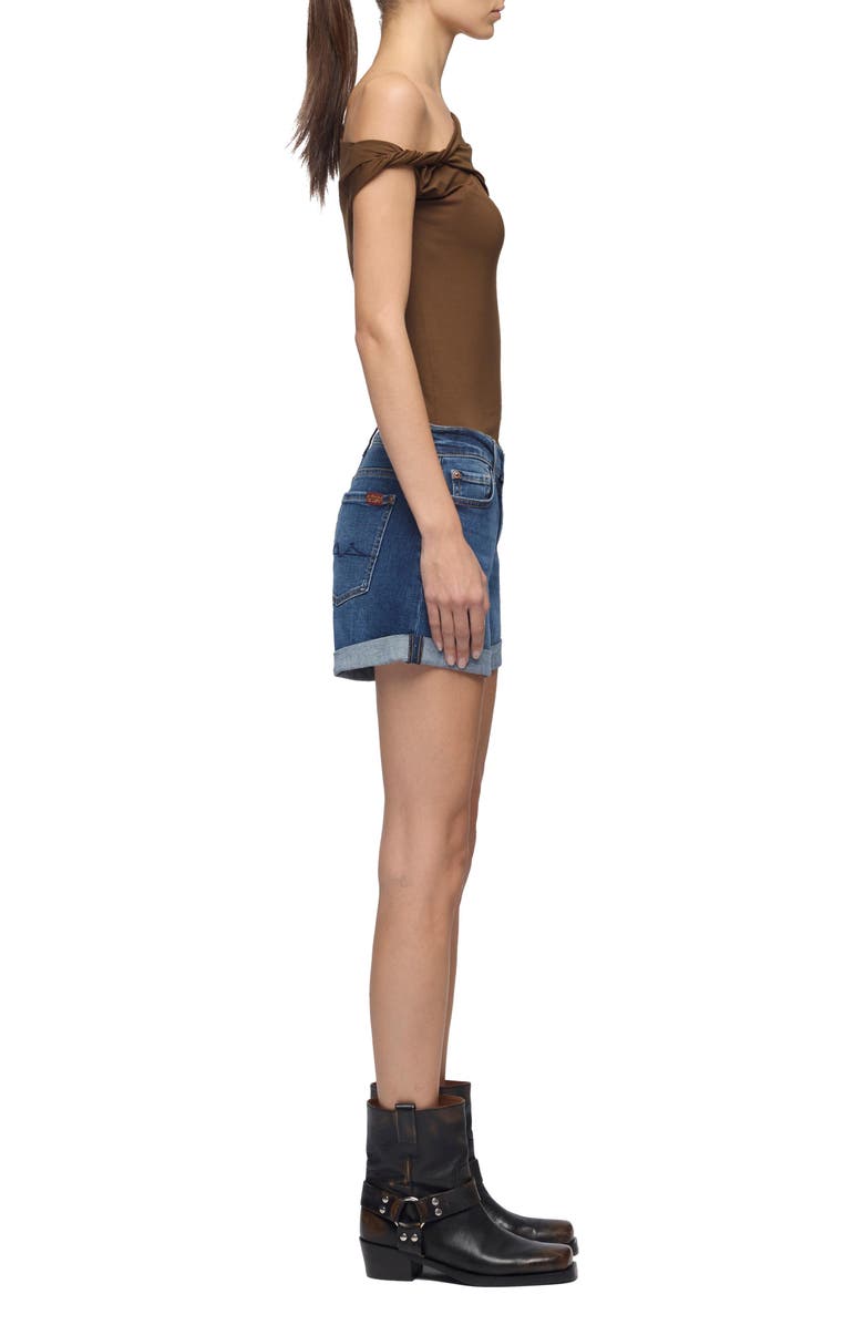 7 For All Mankind Midroll Stretch Denim Shorts, Alternate, color, Vanity