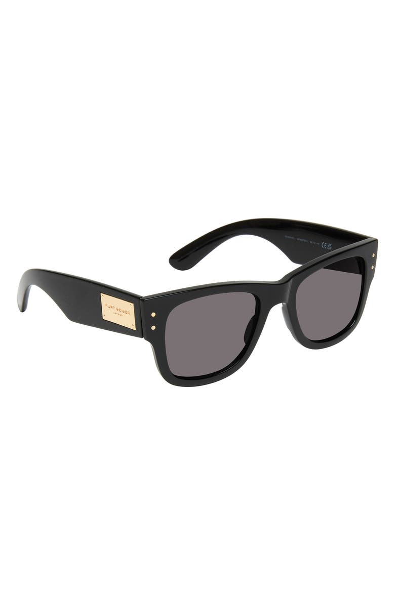 Kurt Geiger London 52mm Square Sunglasses, Alternate, color, Black/ Solid Smoke