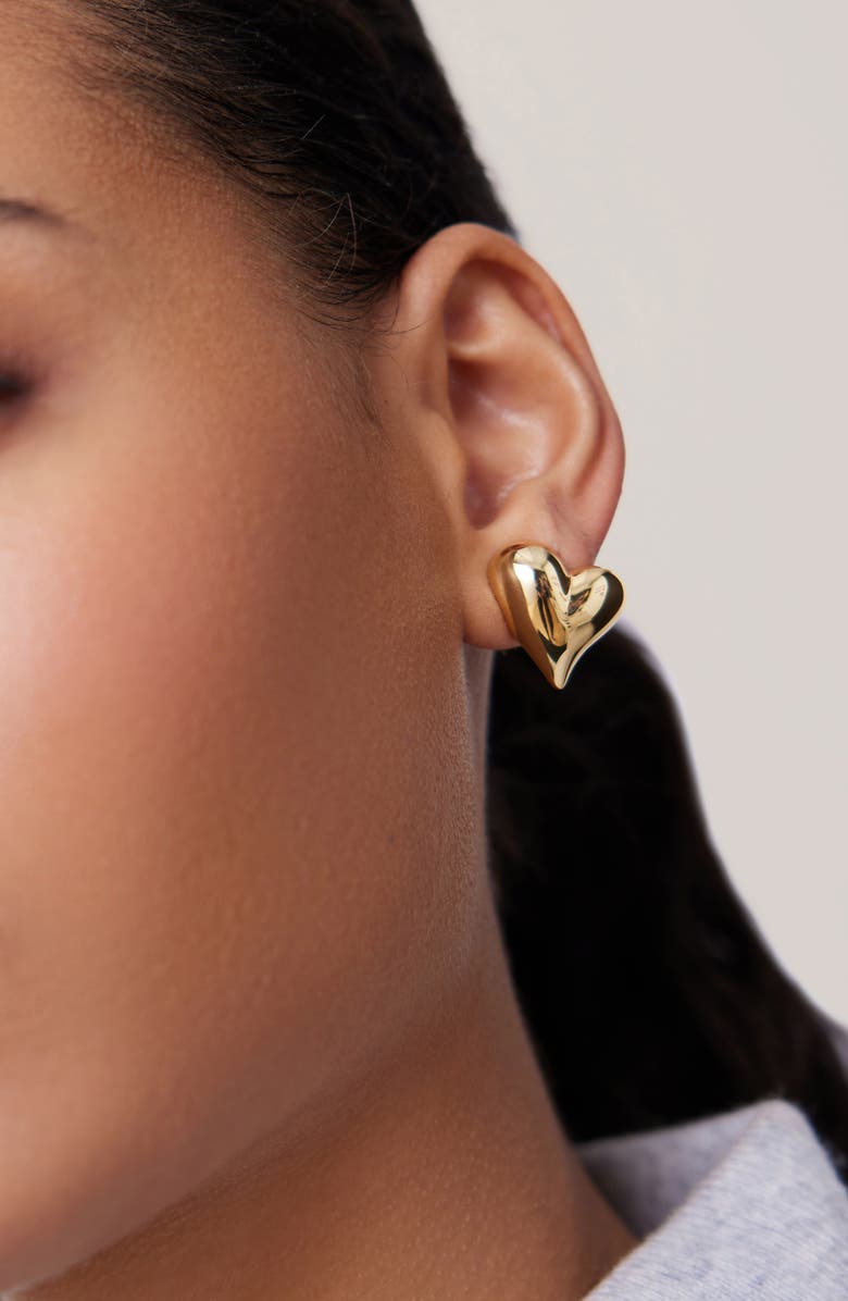 JENNY BIRD Art Heart Button Stud Earrings, Alternate, color, High Polish Gold