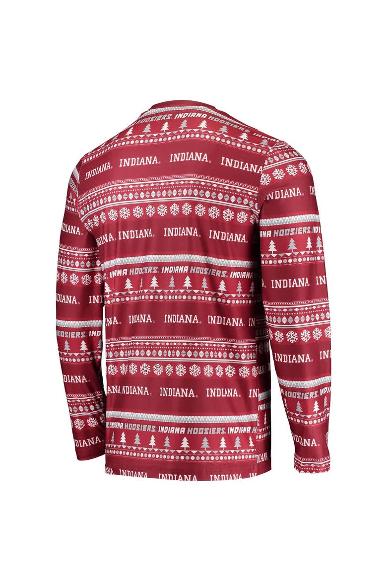 Men's Concepts Sport Crimson Indiana Hoosiers Ugly Sweater Long Sleeve T-Shirt and Pants Sleep Set, Alternate, color, Crimson