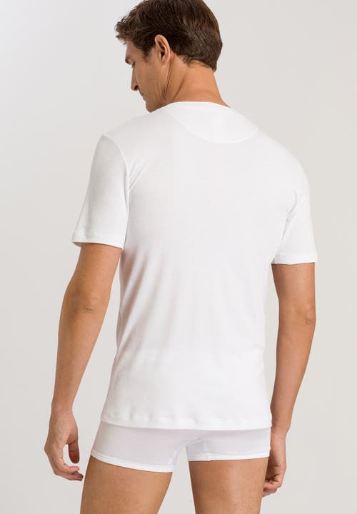 Hanro Cotton Pure V-neck T-shirt In White