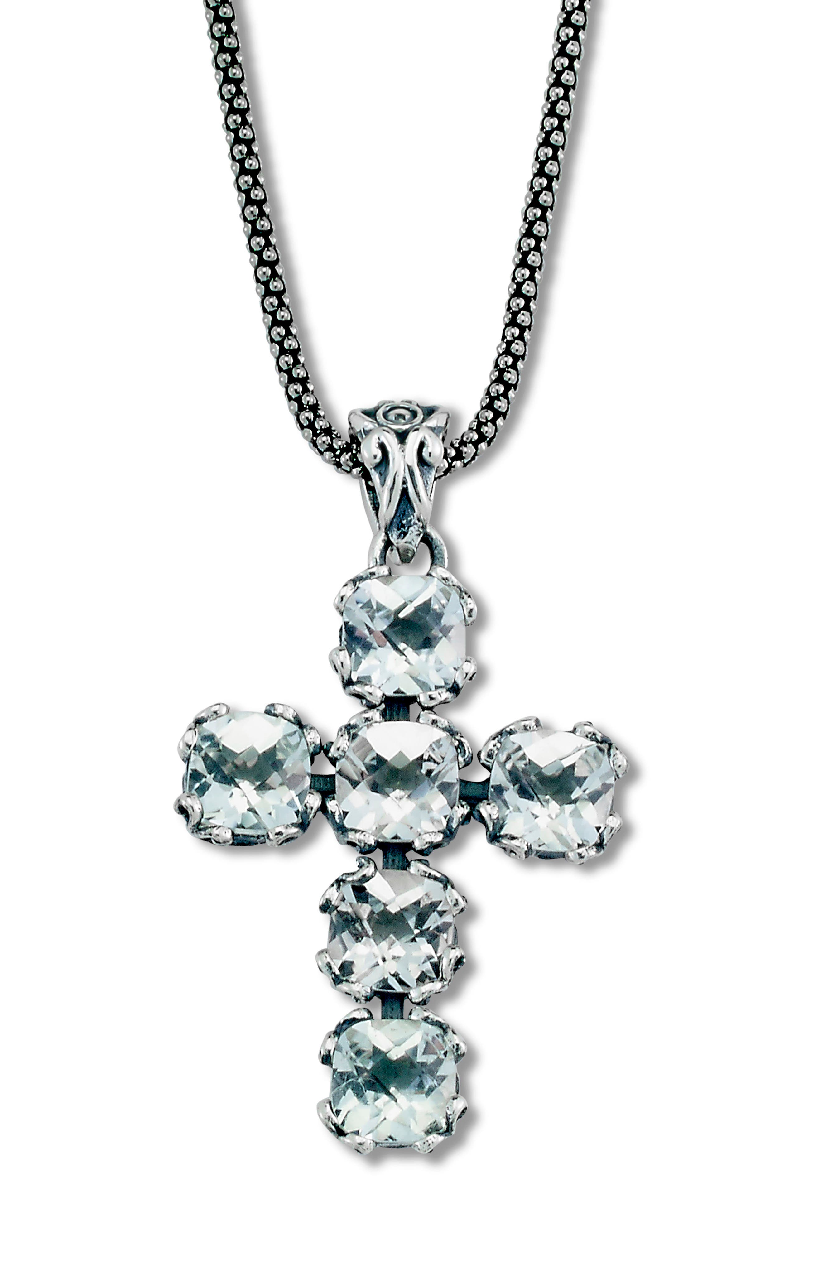 Sterling Silver Birthstone Cross Pendant