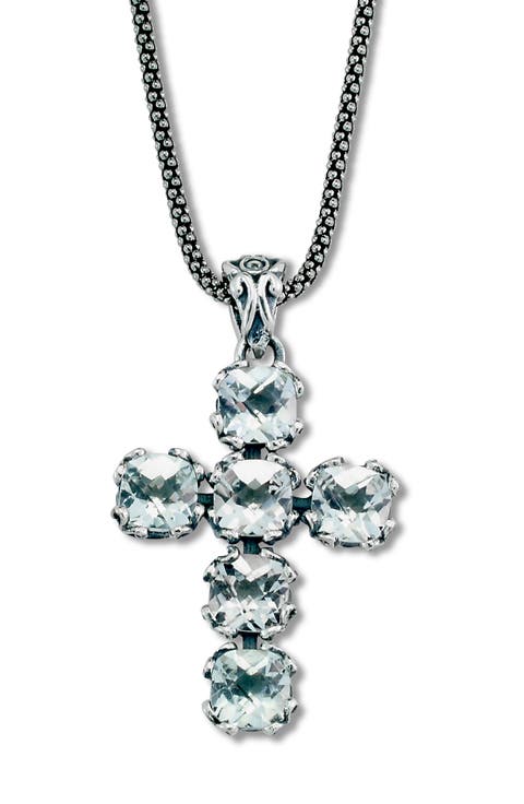 Sterling Silver Birthstone Cross Pendant