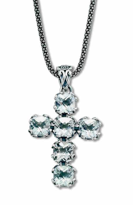 Sterling Silver Birthstone Cross Pendant