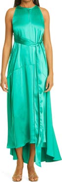 Ted Baker London Mmilly Tie Waist Satin Halter Dress