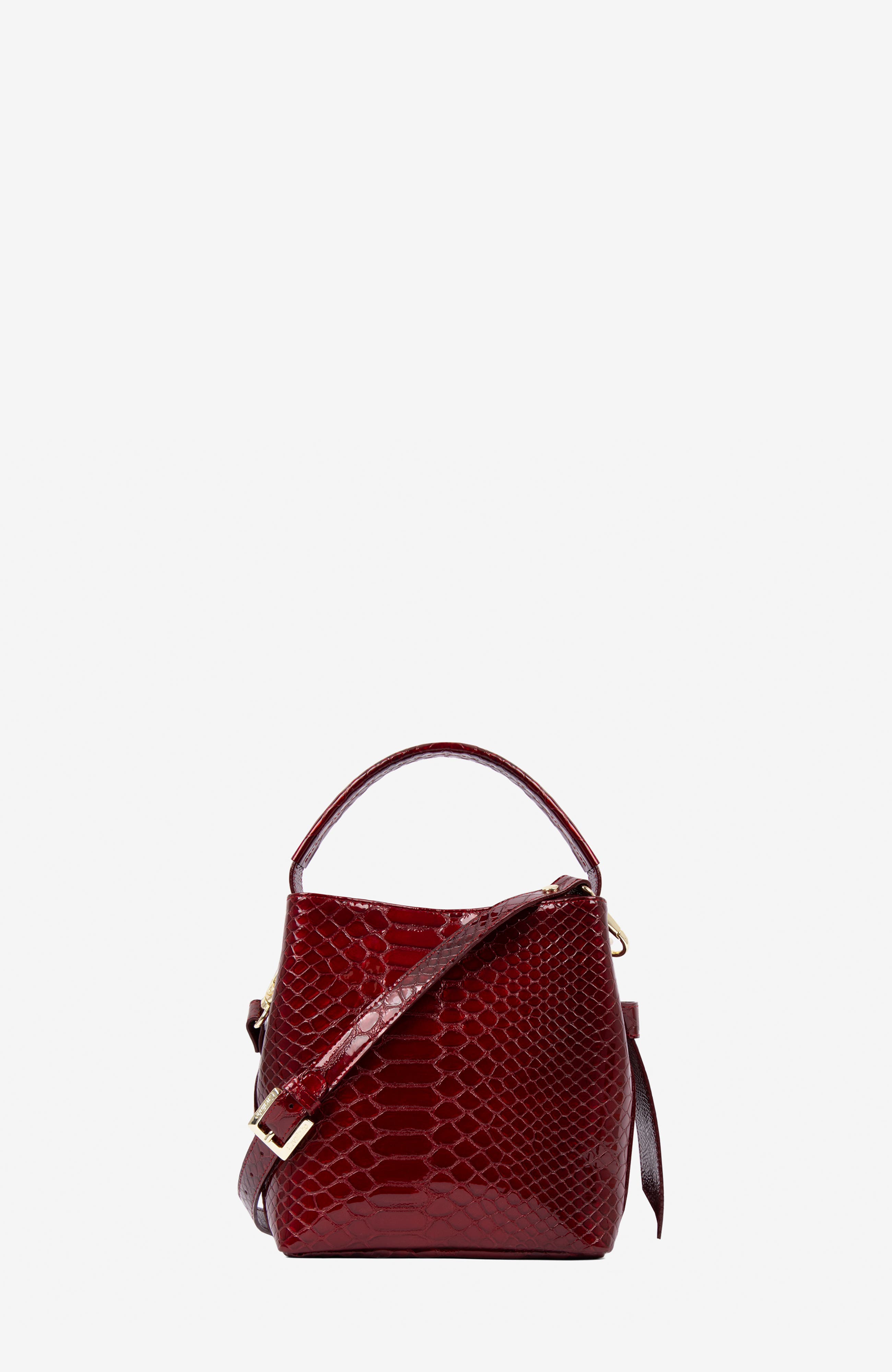 Gallop Patent Leather Bucket Bag 591, Alternate, color, Red
