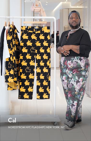 JW Anderson Bunny Print Stretch Corduroy Straight Leg Pants (Men ...