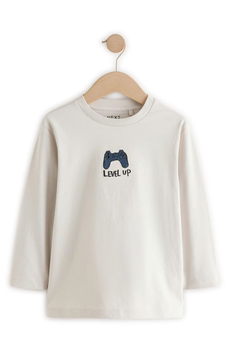 NEXT Kids' Assorted 3-Pack Gamer Long Sleeve Cotton T-Shirts, Alternate, color, Grey/Blue/Brown