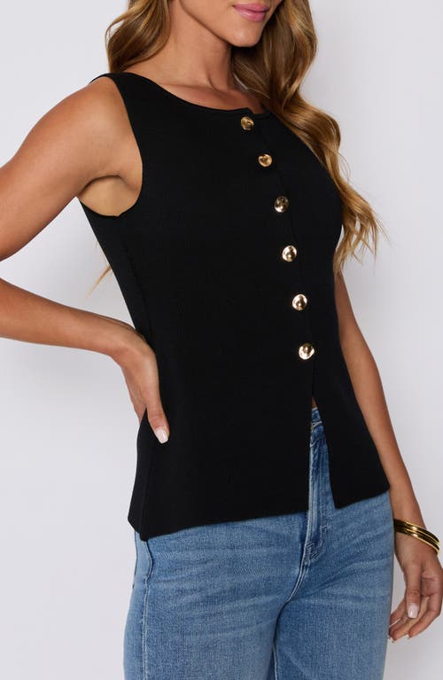 Vici Collection Paris Button-up Sweater Vest In Black