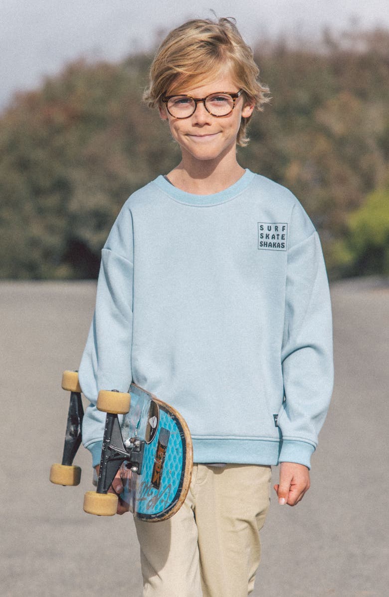 Feather 4 Arrow Kids' Ryder Stoked Oversize Crewneck Sweatshirt, Alternate, color, Sterling Blue