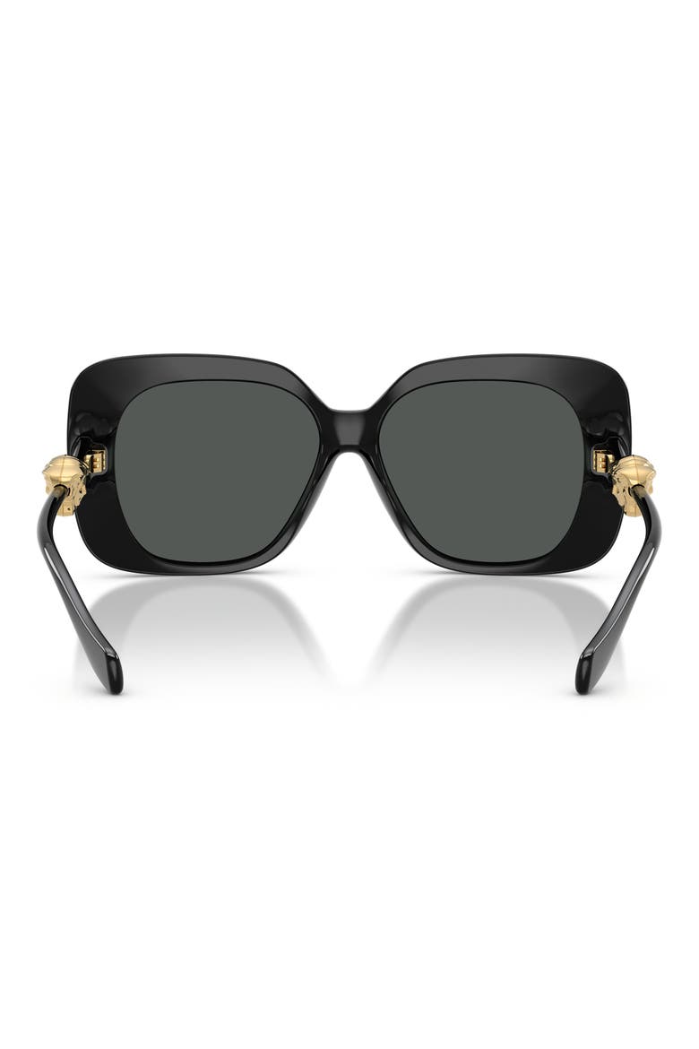 57mm Square Sunglasses, Alternate, color, BLACK / DARK GREY