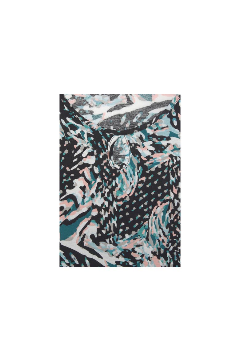 Printed Keyhole Dress, Alternate, color, Black Multi