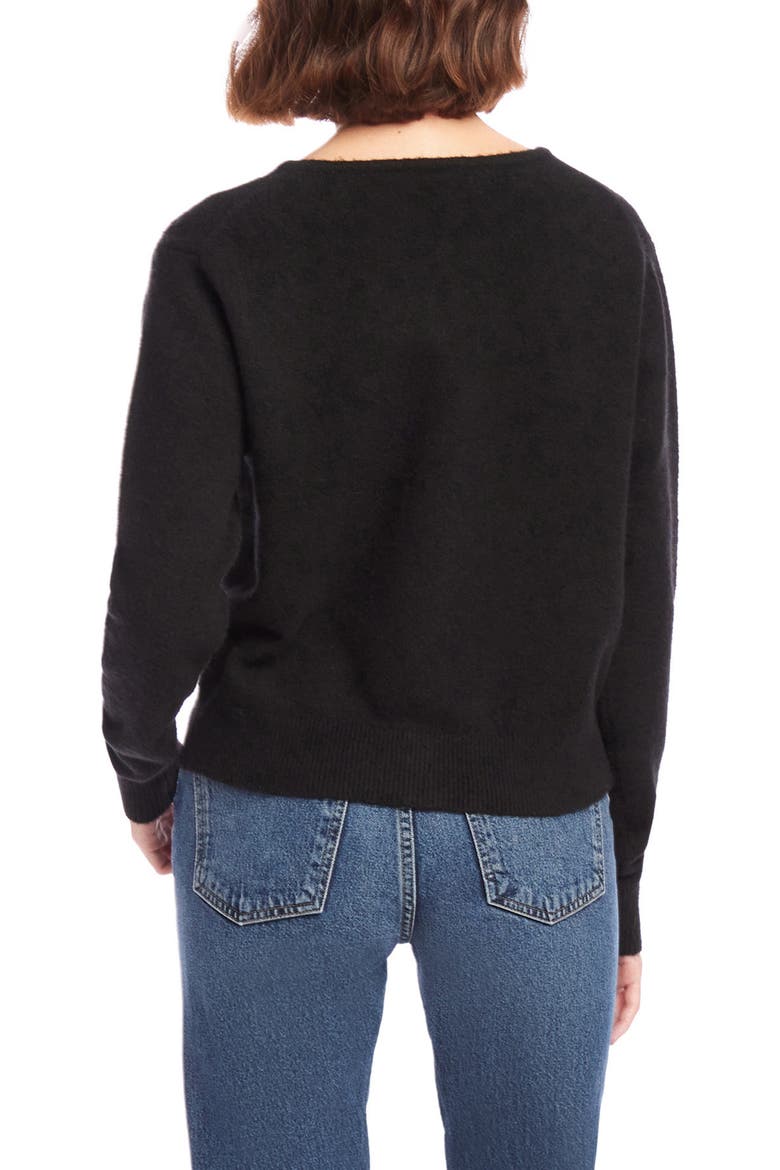 Embellished Cardigan, Alternate, color, BLACK