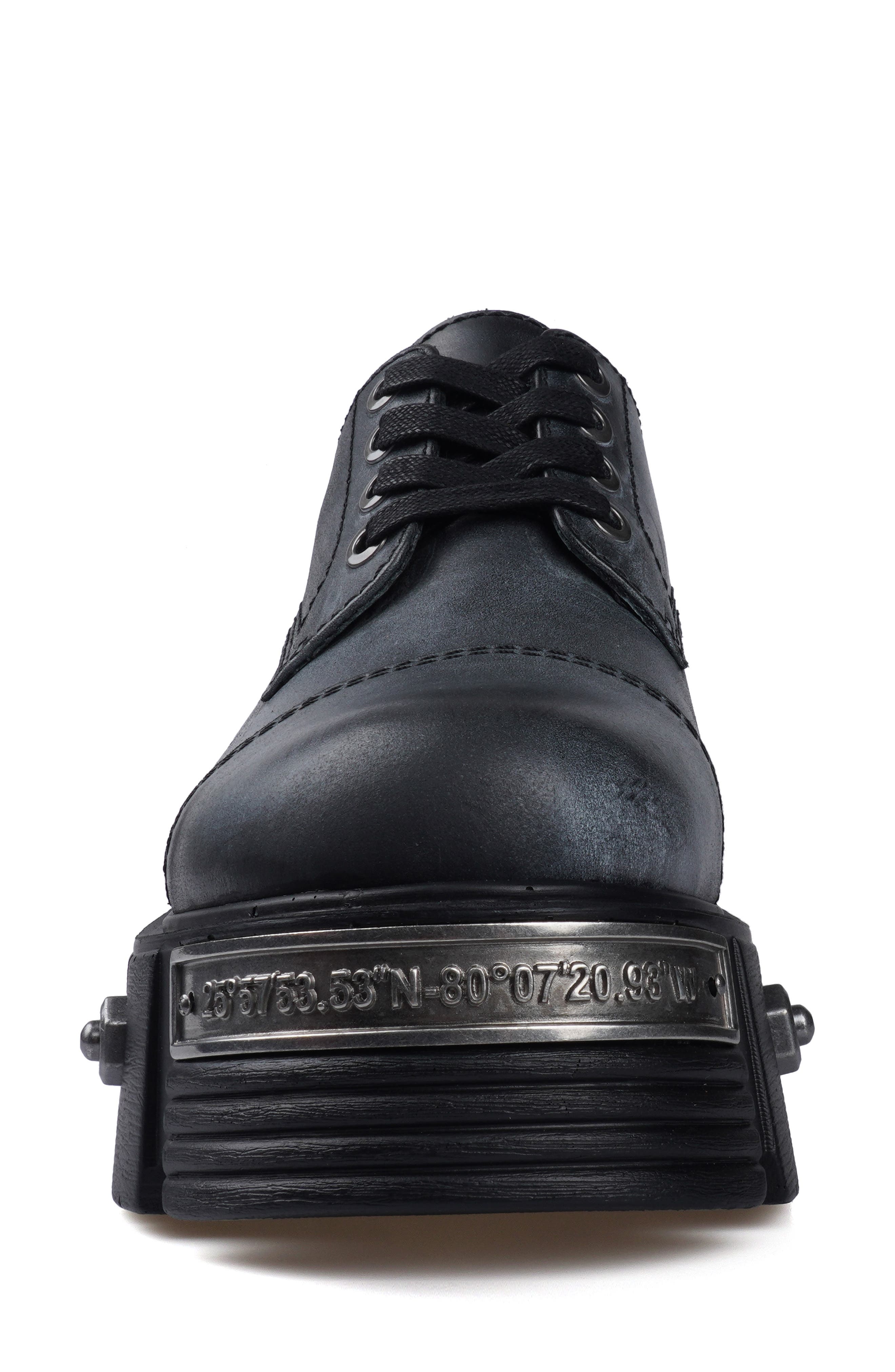 ZIGI Lomina Platform Cap Toe Derby, Alternate, color, Black Leather