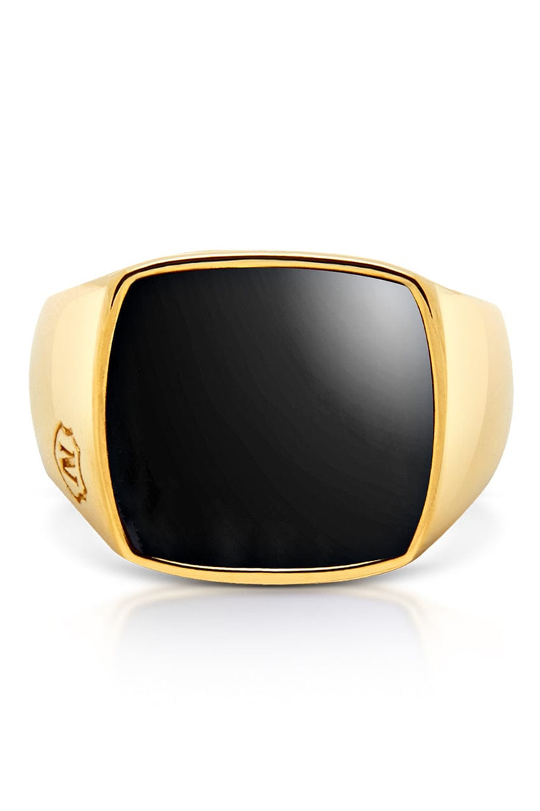 Gold Signet Ring, Main, color, Gold / Black Onyx