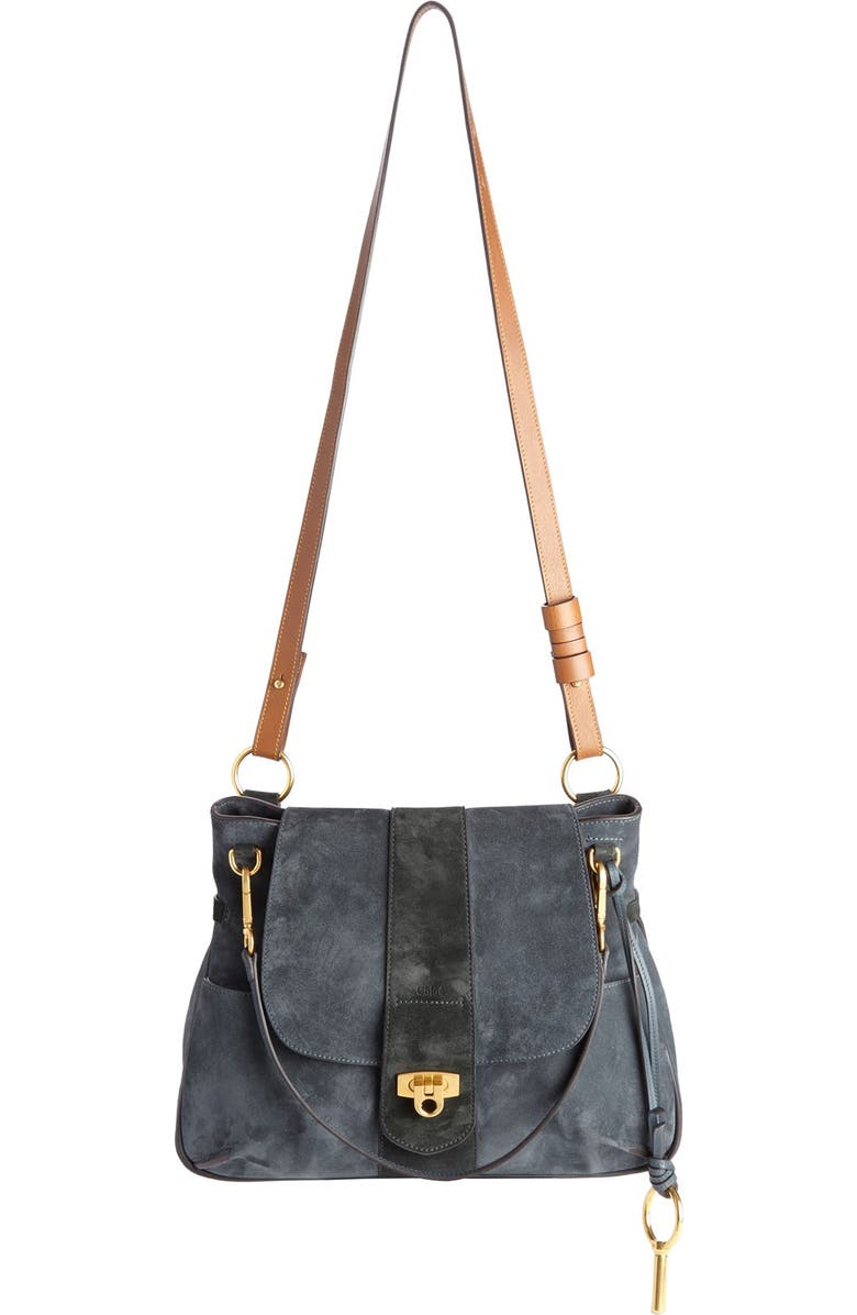 Chloé 'Medium Lexa' Suede Shoulder Bag, Main, color,