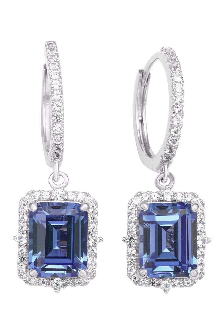 Sterling Silver Sapphire Drop Earrings, Main, color, BLUE