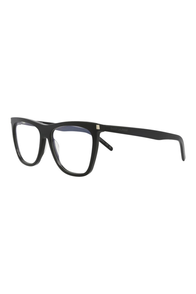 56mm Square Optical Frames, Alternate, color, BLACK BLACK TRANSPARENT