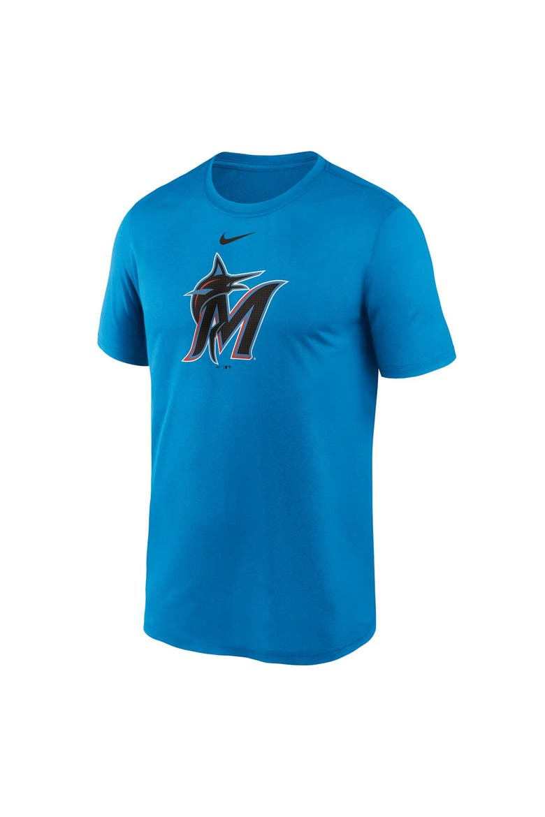 Men's Nike  Blue Miami Marlins Legend Fuse Large Logo Performance T-Shirt, Alternate, color, Blue